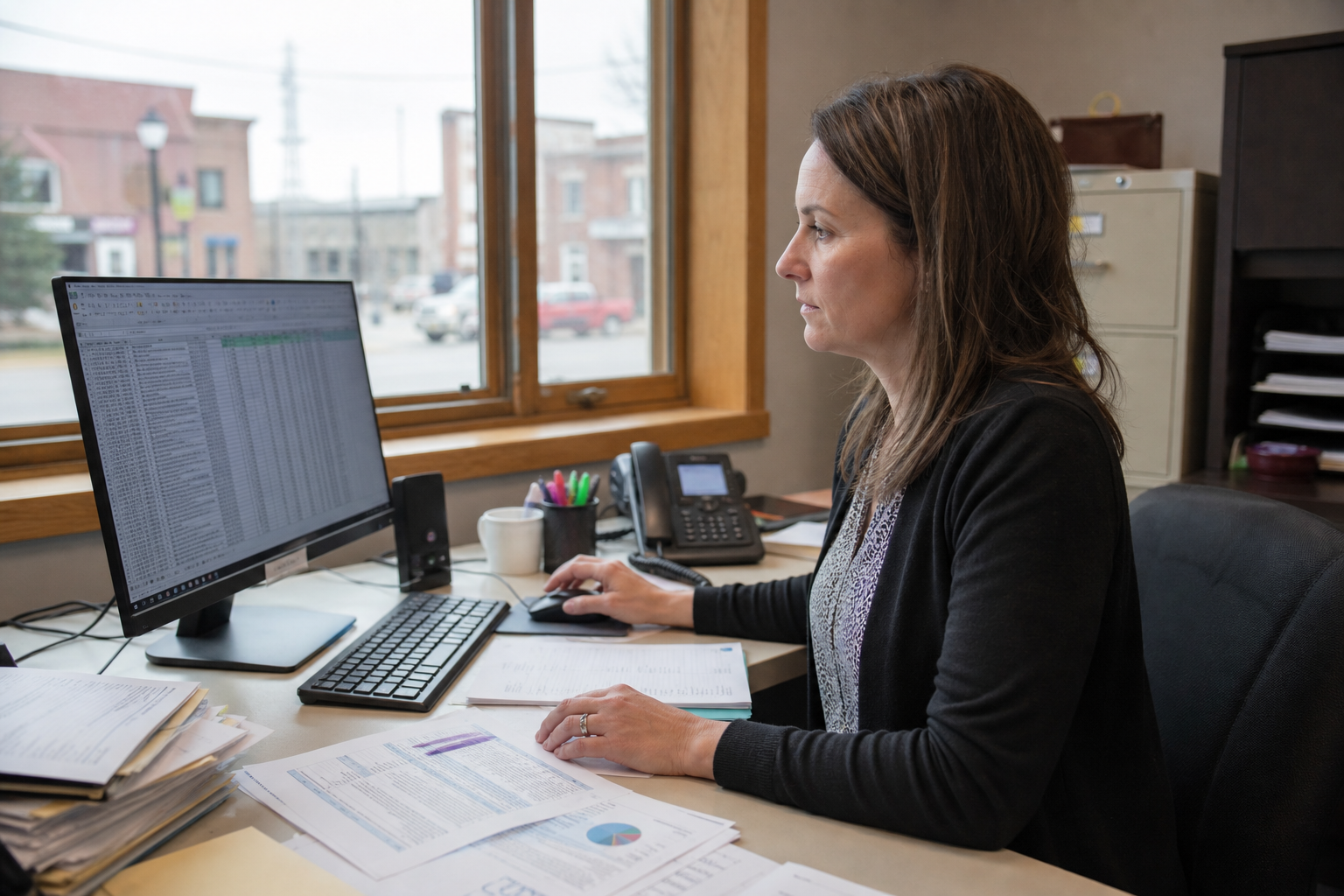 Staff connecting operational records with finance workflows